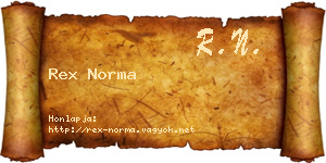 Rex Norma névjegykártya